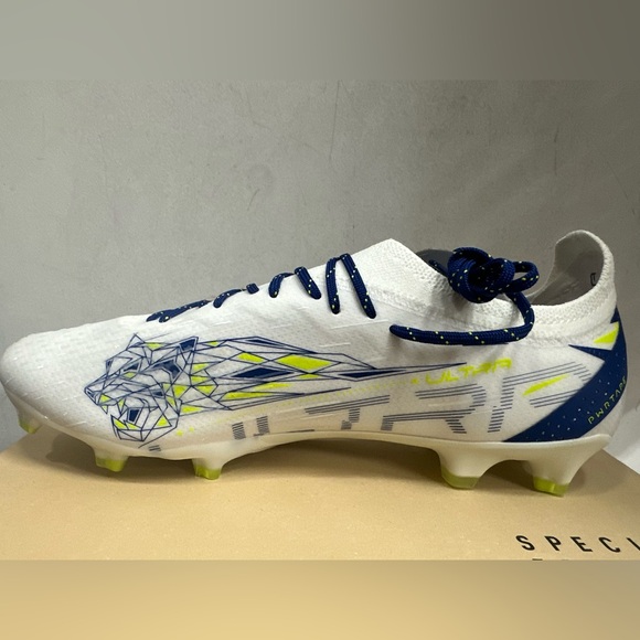 Puma Cp10 X Ultra Ultimate Firm GroundAg Soccer Cleats Mens White Blue - Picture 2 of 6